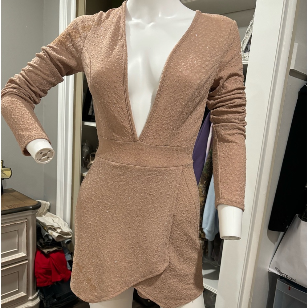 Skort jumpsuit with long sleeves